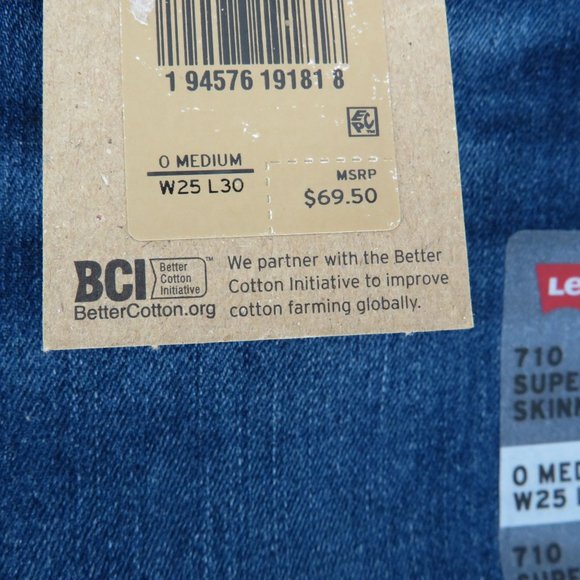 Levi's 710 Women's Toronto Sights Super Skinny Jeans 0 Medium NWT 69.50 - Picture 6 of 6